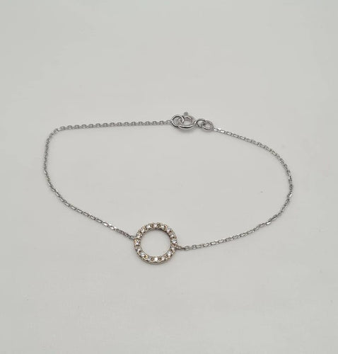 Bracelet Bracelet or blanc serti de diamants naturels 58 Facettes