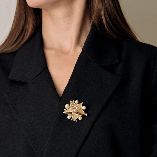 Broche Fred Météore -  Broche en Or jaune 18k diamants et perles 58 Facettes 58FC138