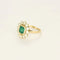 Bague 54 Bague Fleur en or jaune 18K avec émeraude et diamants 58 Facettes 58FC124
