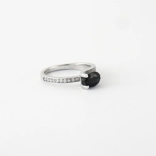 Bague 51 Bague Or blanc Saphir Diamants 58 Facettes
