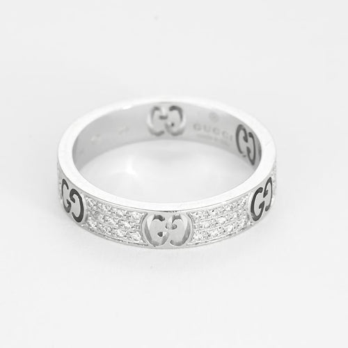 Bague 52 GUCCI - Icon  - Bague en or gris et diamants 58 Facettes ROD4447X3