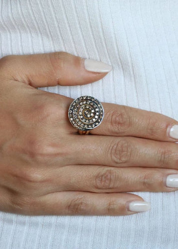 Bague 54 Bague escargot Or jaune Diamant 58 Facettes 1954