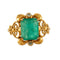 Bague 55 Bague - Bague émeraude rectangulaire en or jaune 18k et diamants 58 Facettes ALGU19