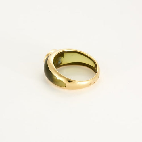 Bague 52 Bague jonc en Or jaune 18k ornée d'une topaze 58 Facettes SMA0406X2