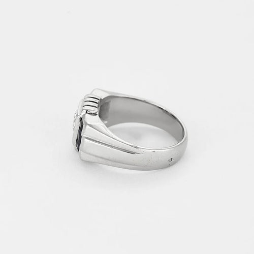 Bague 56.5 Bague en Or blanc 18k diamants et saphirs 58 Facettes PER0149