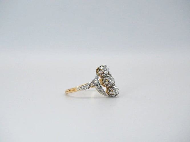 Bague 54 Bague ancienne or jaune diamants 58 Facettes 4249