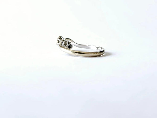 Bague 53 Bague toi et moi en or blanc 18 k avec diamant et saphir 58 Facettes