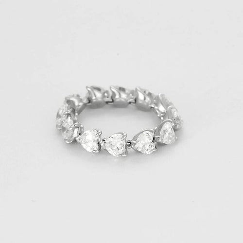 Bague 51 Bague souple sertie de diamants en or gris 18k 58 Facettes JRW0025-51