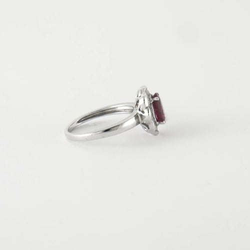 Bague 54 Bague style Marguerite Rubis Diamants 58 Facettes