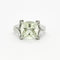 Bague 54 Bague moderniste prasiolite coussin en or gris 18k et diamants 58 Facettes ALGU26