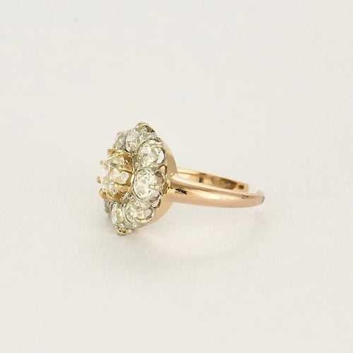 Bague 51 Bague Marguerite en or jaune 18k et diamants 58 Facettes LJ 25-301