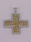 Pendentif Pendentif croix or blanc Diamants Saphirs jaunes 58 Facettes 1729