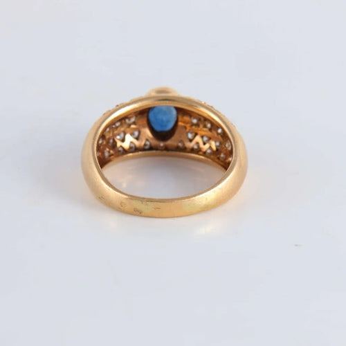 Bague 59 Bague Saphir pavage Diamants 58 Facettes FM114