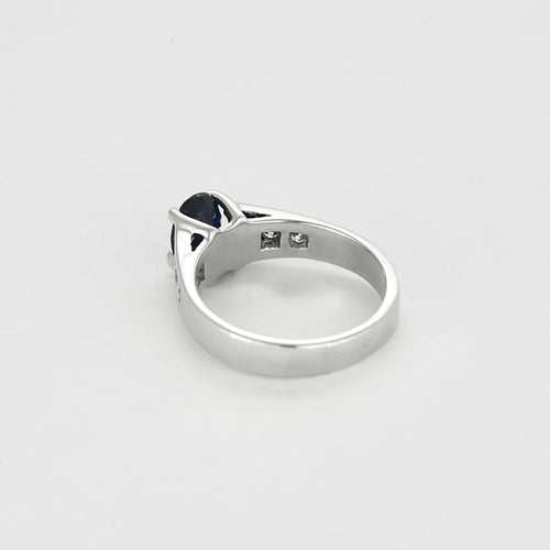 Bague 52 Bague en Or blanc 18k Saphir 58 Facettes DIE1709