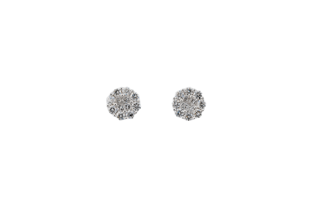 Boucles d'oreilles Oro Bianco Margherita - Boucles d’oreilles en or blanc 18 kt et diamants 58 Facettes ORC33