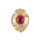 Bague 45 Bague - Rubis cabochon en or jaune 18k et diamants 58 Facettes ALGU21