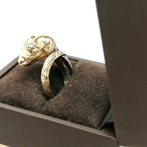 Bague 53.5 Bague Bélier or jaune 58 Facettes 2416