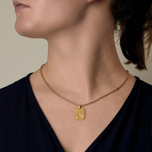 Pendentif Médaille zodiaque en or jaune à motif de bélier 58 Facettes SAI1082