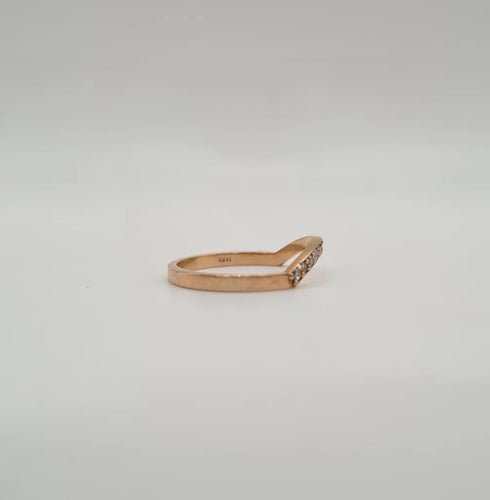 Bague 53 Alliance or rose sertie de diamants 58 Facettes