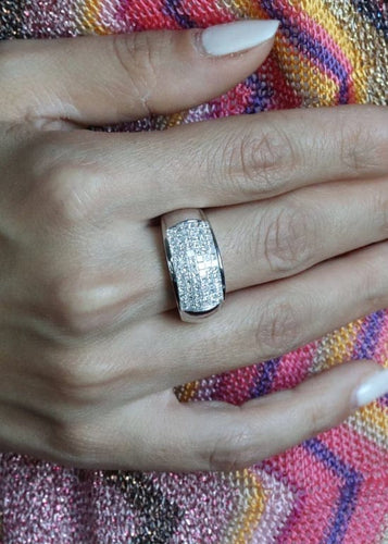 Bague 57 Bague Or blanc et Diamants 58 Facettes RNG2115