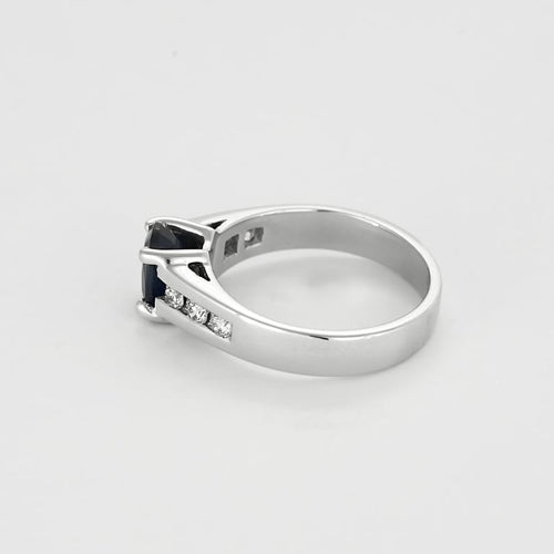 Bague 52 Bague en Or blanc 18k Saphir 58 Facettes DIE1709