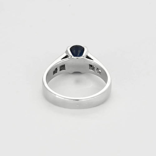 Bague 52 Bague en Or blanc 18k Saphir 58 Facettes DIE1709