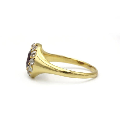 Bague 56 Bague - Or jaune, Diamants & Grenat 58 Facettes 250019SP