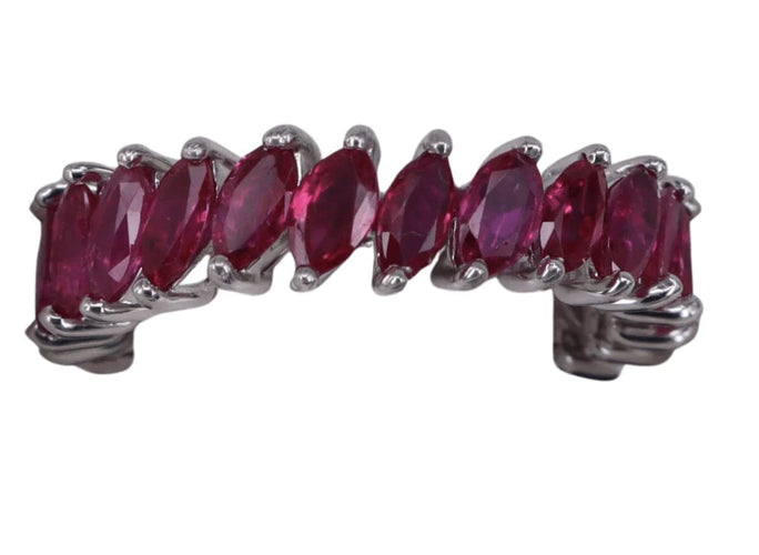 Bague 50.5 Bague alliance complète marquise rubis or blanc 58 Facettes BA-659