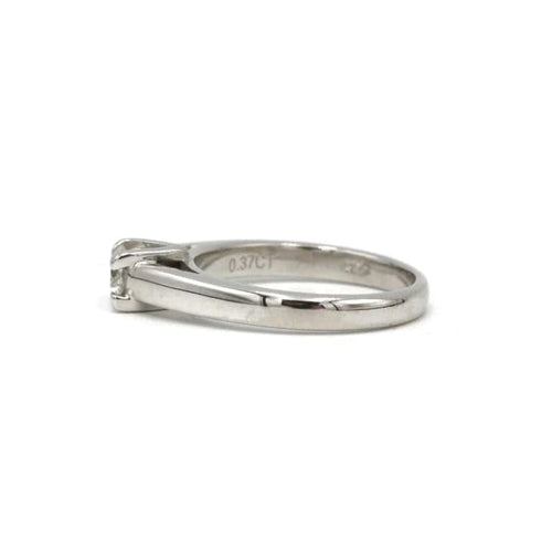 Bague 53 Solitaire or blanc diamant 0,37 carat 58 Facettes 170112R