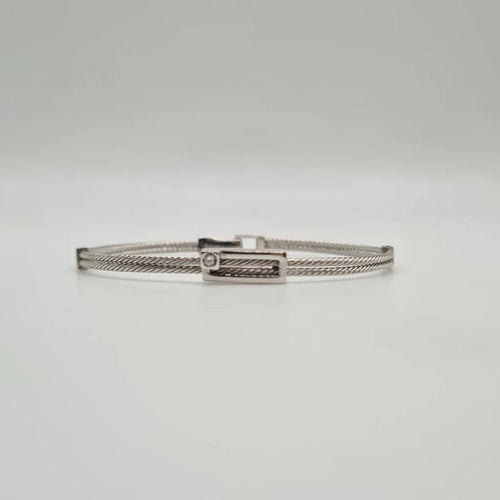 Bracelet Bracelet or blanc serti d'un diamant 58 Facettes