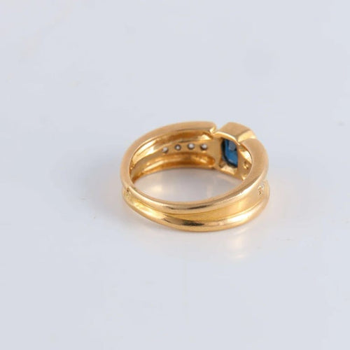 Bague 48 Bague Saphir épaulé de Diamants 58 Facettes FM80