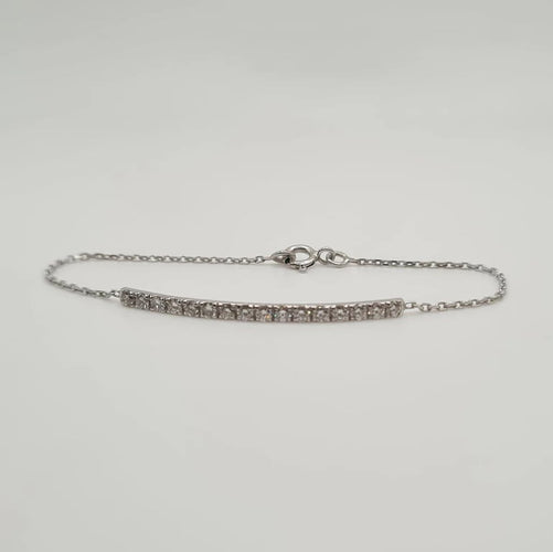 Bracelet Bracelet or blanc serti d’une barrette de diamants 58 Facettes