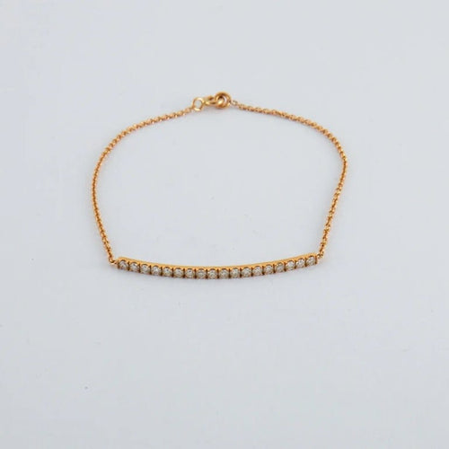 Bracelet Bracelet or rose barrette de diamants 58 Facettes