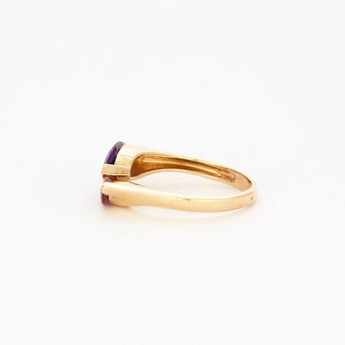 Bague 55 Bague Toi et Moi en or jaune 18k et améthyste, tourmaline 58 Facettes AB53