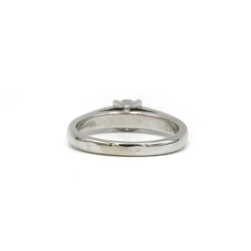 Bague 53 Solitaire or blanc diamant 0,37 carat 58 Facettes 170112R