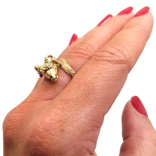 Bague 53.5 Bague Bélier or jaune 58 Facettes 2416