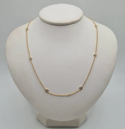 Collier Collier or jaune serti de diamants 58 Facettes