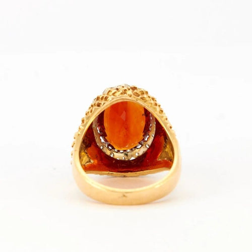 Bague 53 Bague Boule Or Jaune Torsadé Diamants Quartz 58 Facettes 4163