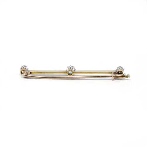 Broche Broche Barrette -  Or jaune, Platine  & Diamants 58 Facettes 200044R