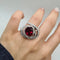 Bague 54 Bague or blanc sertie d'une rubellite et diamants naturels 58 Facettes