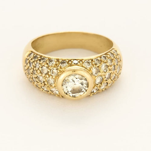 Bague 50.5 Bague en or jaune et diamants 58 Facettes CAS0475