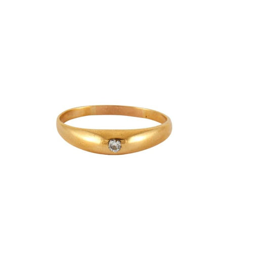 Bague 58 Bague jonc anglais or jaune diamant 58 Facettes