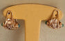 Boucles d'oreilles CLIPS OR JAUNE - 1 LIGNE DE DIAMANTS et 2 CABOCHONS d'EMERAUDES 58 Facettes R 1631 Maee