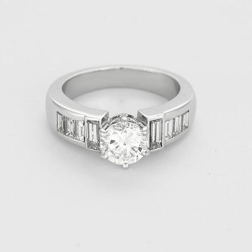 Bague 49.5 Bague Solitaire en or blanc et diamants 58 Facettes B250689