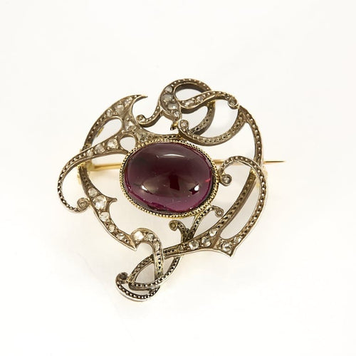 Broche Broche Or jaune 18k et Argent Tourmaline 58 Facettes VAN0739