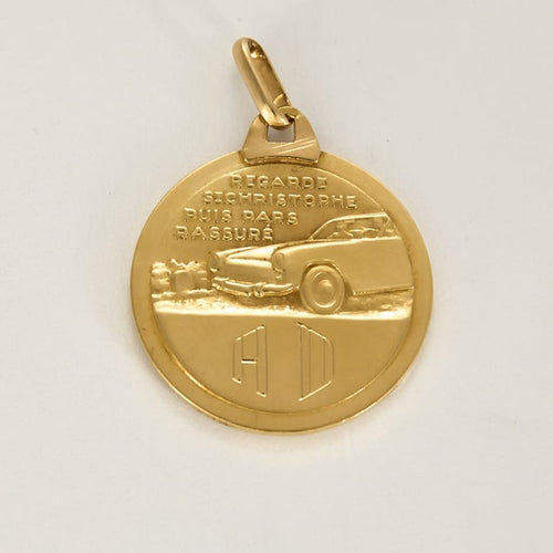 Pendentif Médaille Saint Christophe en or jaune 58 Facettes TAR1649
