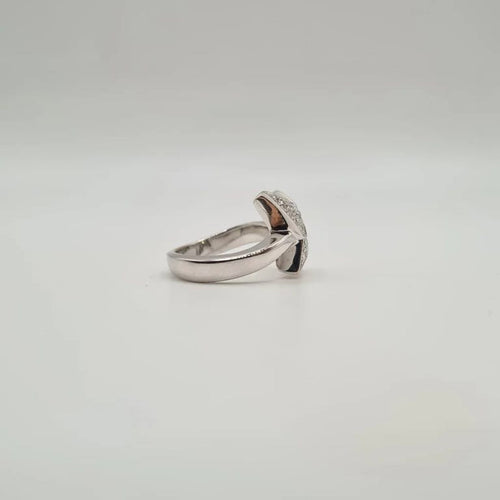 Bague 54 Bague étoile or blanc sertie de diamants 58 Facettes