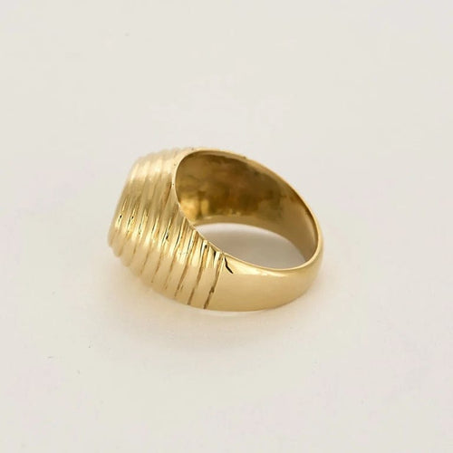 Bague 54 Bague dôme en or jaune et émeraude 58 Facettes TAR1358