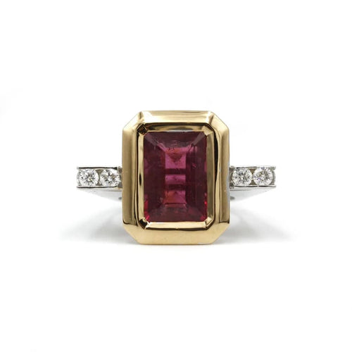 Bague 51 Bague - Or, Rubellite & Diamants 58 Facettes 240206R