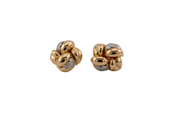 Boucles d'oreilles Boucles d’oreilles en or jaune et or blanc 18 kt 58 Facettes